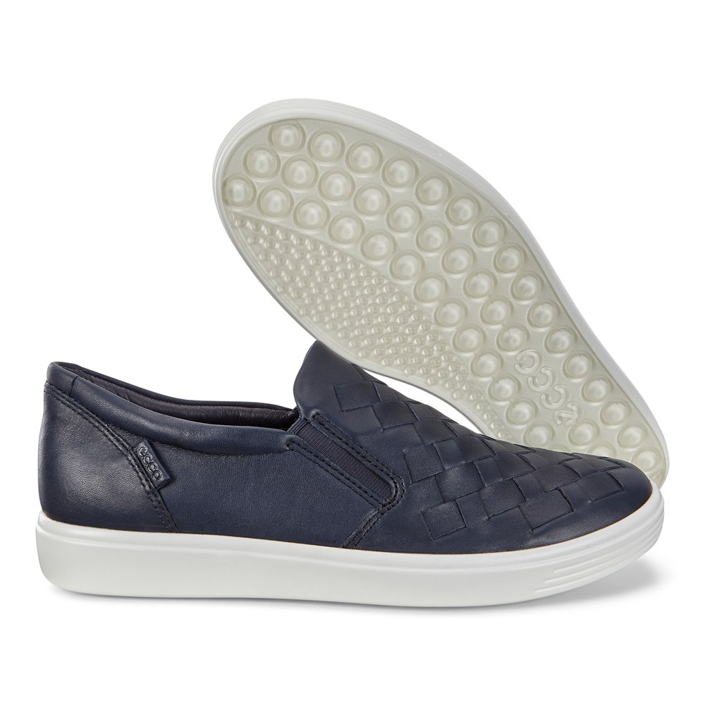 ECCO Womens Sneakers Navy - Soft 7 - IWY-621508